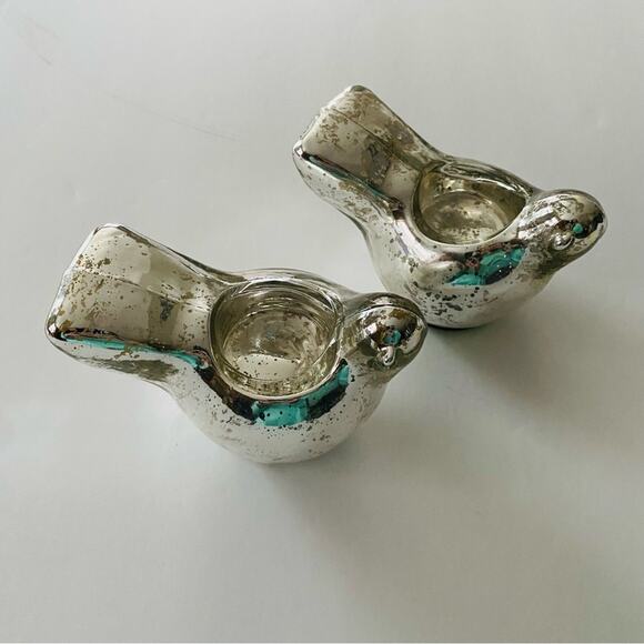 Casa Victor Alfaro | Mercury Glasd Bird Tea Light Pair GUC - Picture 1 of 7